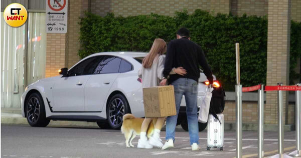 雙棲女神戀愛中1/樂天女孩黃禹菡牽CEO男友甜蜜接吻 開雙B豪車共返愛巢