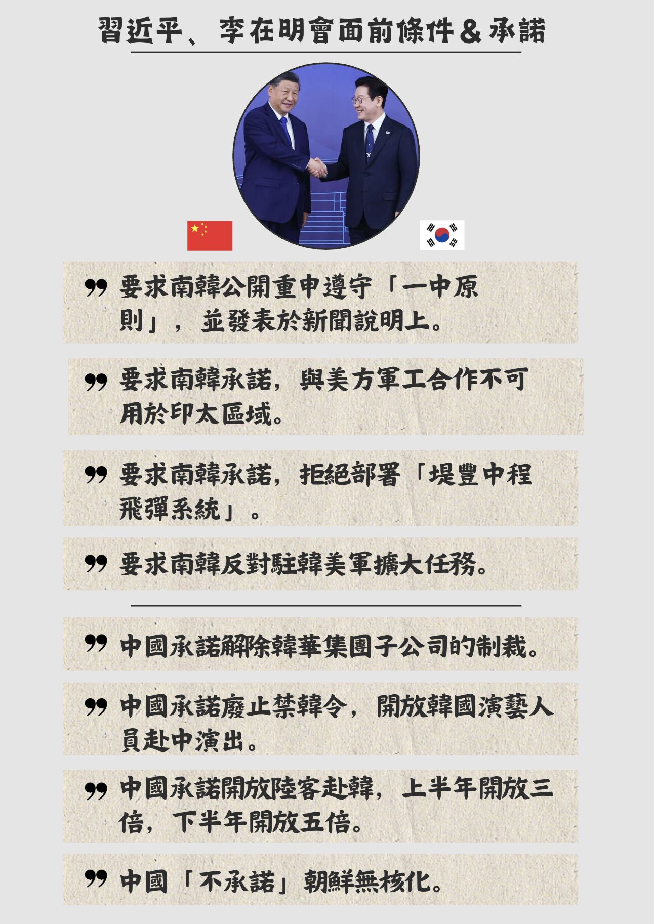 ▲▼中國國家主席習近平與南韓總統李在明將於下周會晤,雙方見面前提條件曝光。(AI協作圖/記者陶本和製作,經編輯審核)