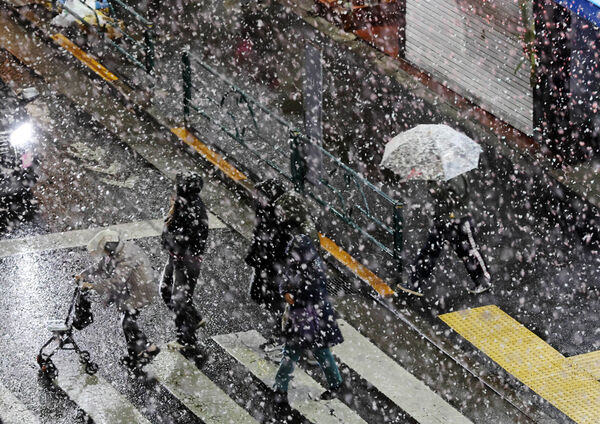 ▲▼日本東京下雪。(圖/達志影像/美聯社)