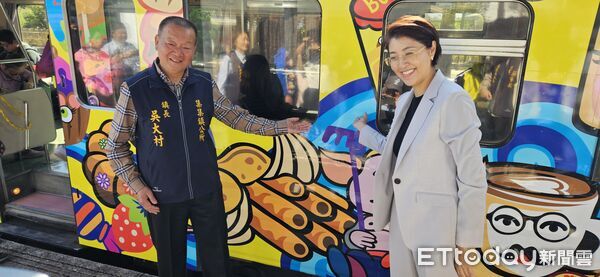 ▲集集線鐵路第一階段濁水至集集站5日通車復駛,「西遊記」彩繪列車首航,同步預告7月全線通車。(圖/記者高堂堯攝)