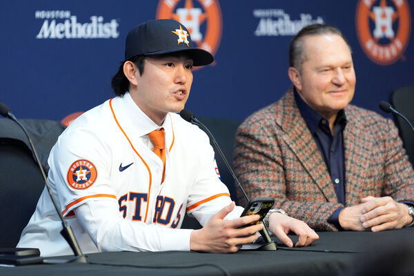 ▲▼ 今井達也加盟記者會 。(圖/達志影像/美聯社)