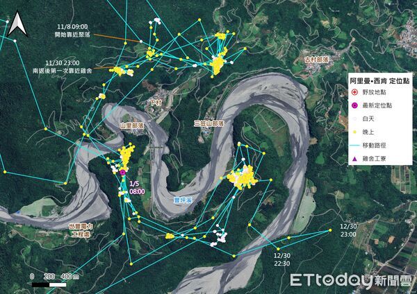 ▲▼林業保育署首度運用無人機空中即時定位,並搭載遠端遙控電子引信、可12連發之模組化高爆音沖天炮發射架,以聲光系統震撼驅離。(圖/花蓮分署提供,下同)