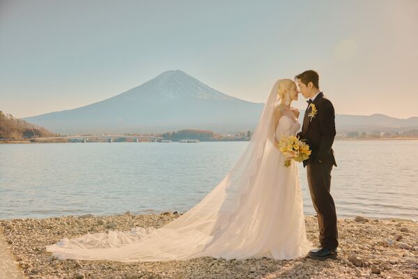 ▲陳漢典與LULU婚紗曝光。(圖/天地合提供)