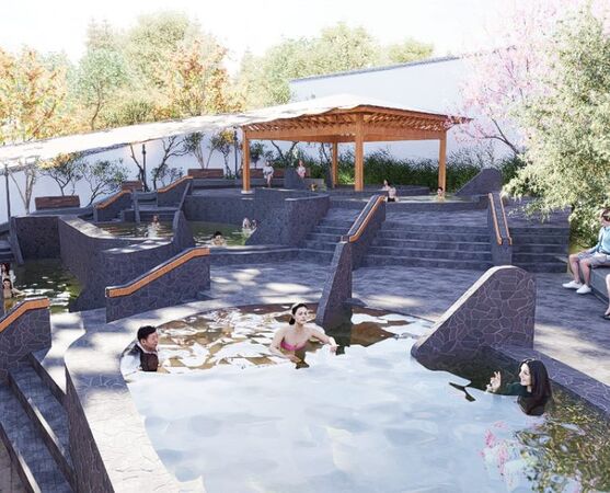 ▲北投公園露天浴池(千禧湯)預計7月底完工。(示意圖/公園處提供)