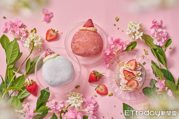 ▲▼雪系町生ドーナツ草莓季。(圖/雪系町生ドーナツ提供)