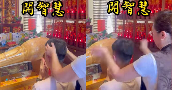 考生腦門被狂打稱「文昌帝君開智慧」 網友諷:台大在等你