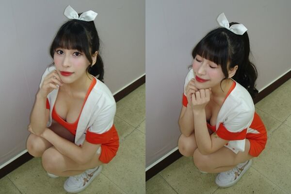 ▲▼超辣女球迷挺胸律動,身分被神出。(圖/翻攝IG/yuminumia)