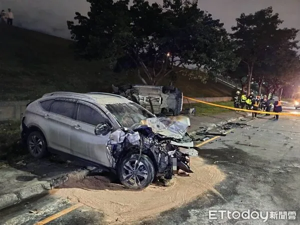 ▲▼新北三重男毒駕撞車。(圖/記者陳以昇翻攝)