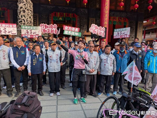 ▲民進黨立委陳亭妃11日完成「鐵馬37區・前進市政府」行動最終章,車隊回到政治起點安南、北區與中西區,象徵正能量全面集結。(記者林東良翻攝,下同)