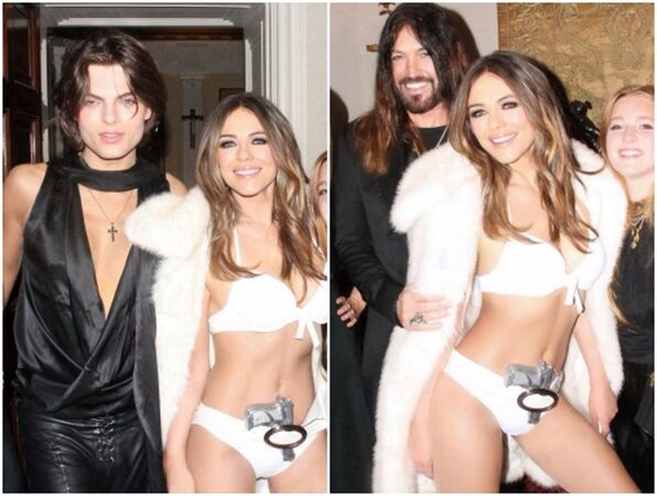 伊莉莎白赫莉與兒子(左圖左)、男友(右圖左)合照(翻攝Elizabeth hurley IG)