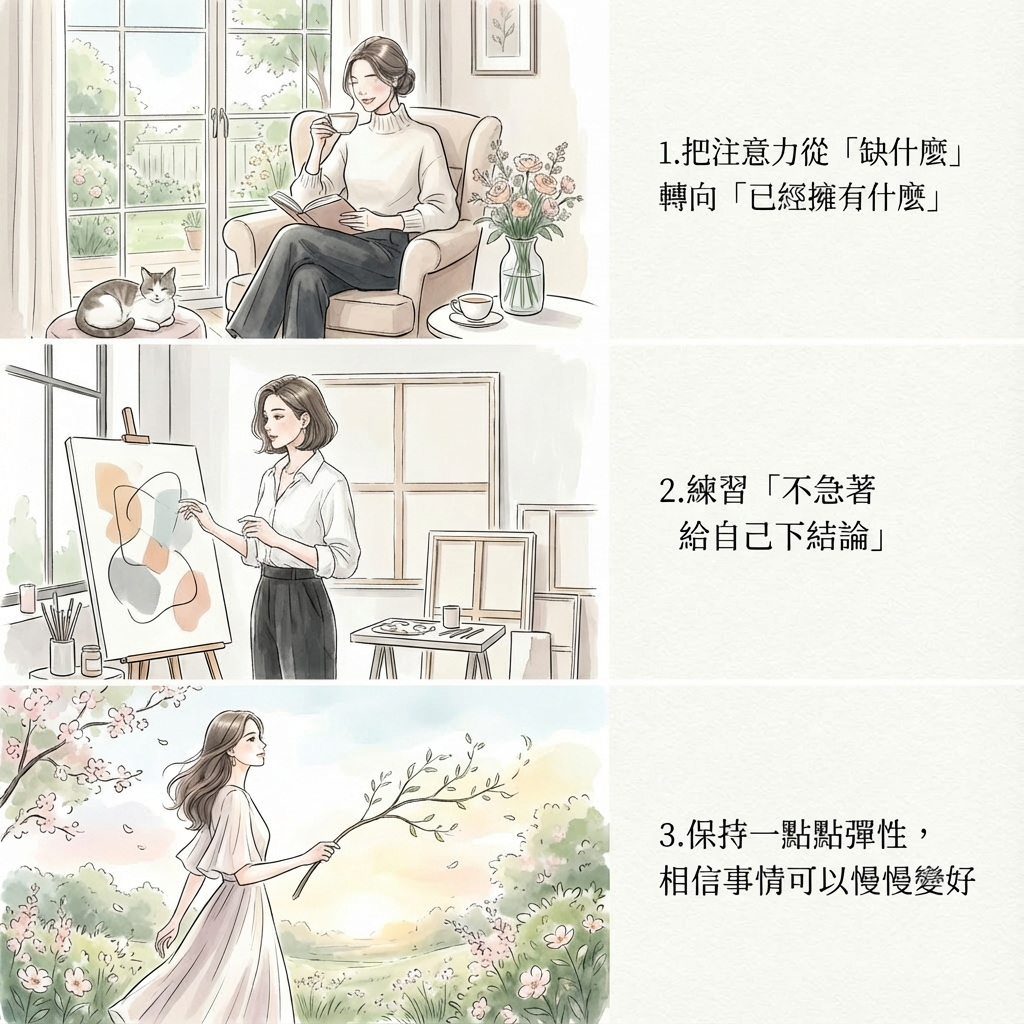 ▲3個心態練習養成「幸運體質」。(AI協作圖/記者林明瑋製作,經編輯審核)