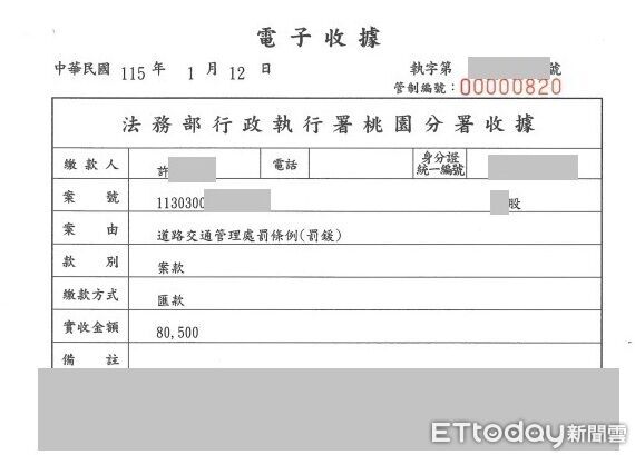 ▲▼他因名下房地遭桃園分署查封,立即籌措到首期款項9萬7,000元並於今日完成繳納。(圖/桃園分署提供)