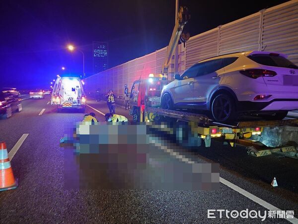 ▲國1五楊高架驚傳死亡車禍。(圖/記者陳以昇翻攝)