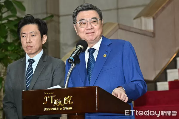 ▲▼行政院長卓榮泰於今(16)日針對臺美關稅談判議題發表談話。(圖/記者李毓康攝)