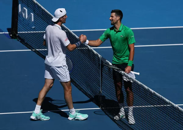 ▲塞爾維亞名將喬科維奇(Novak Djokovic)解決義大利好手梅斯特雷利。(圖/路透)