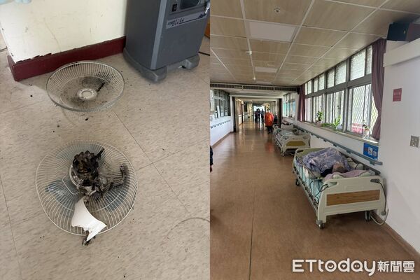 ▲彰化養護中心住民房間疑似因電線走火冒煙,消防局獲報後出動11車。(圖/記者唐詠絮翻攝)