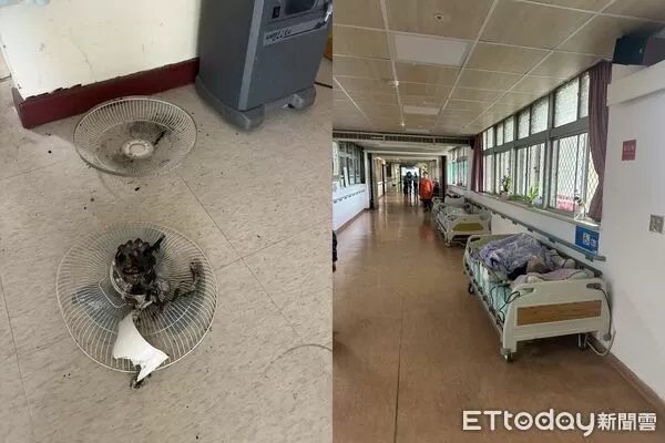 ▲彰化養護中心住民房間疑似因電線走火冒煙,消防局獲報後出動11車。(圖/記者唐詠絮翻攝)