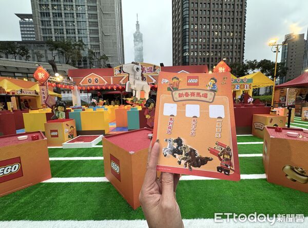 ▲台北統一時代百貨「樂高馬上添樂玩轉新春」明起開放免費玩,樂高新春活動。(圖/記者彭懷玉攝)