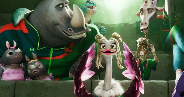 ▲《山羊巔峰》中文配音陣容,竟然找來二連霸人氣球隊「新北國王」總經理毛加恩領軍,帶著陣中球星呂政儒、李愷諺「不務正業」進錄音室。(圖/索尼提供)