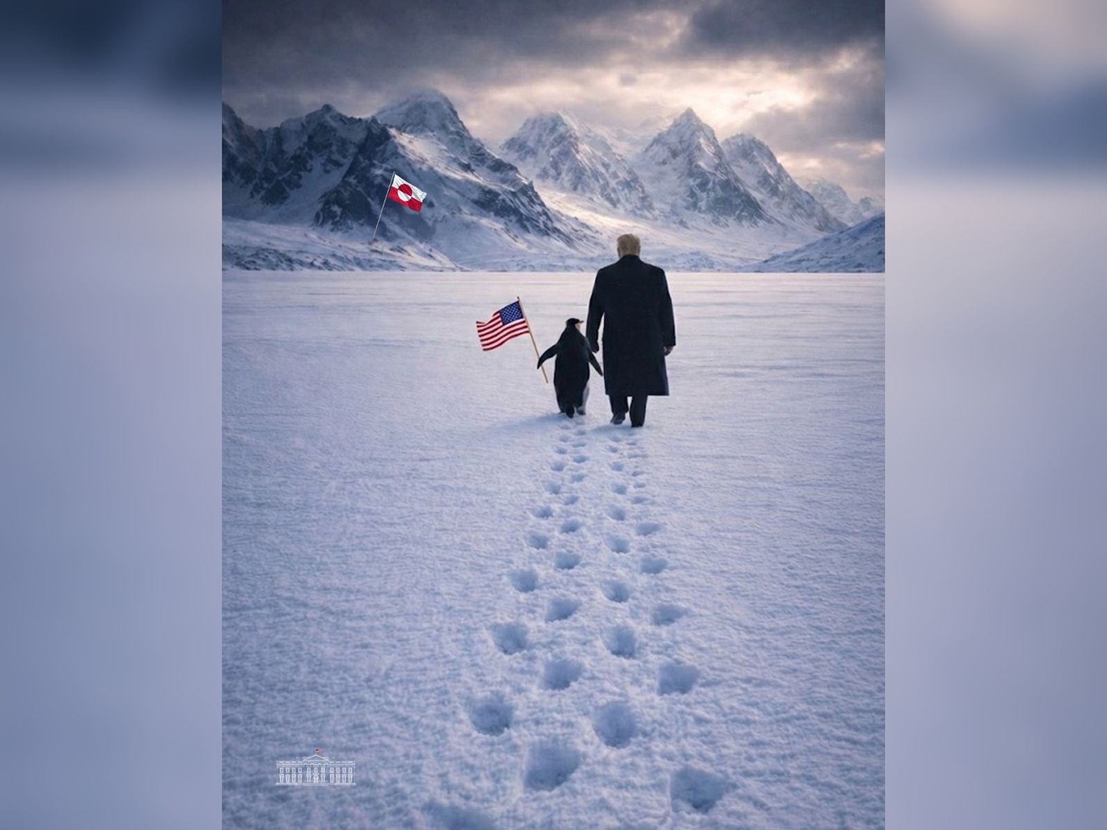 白宮發出「川普牽企鵝登上格陵蘭」AI照 英國首席捕鼠大臣一句話酸爆