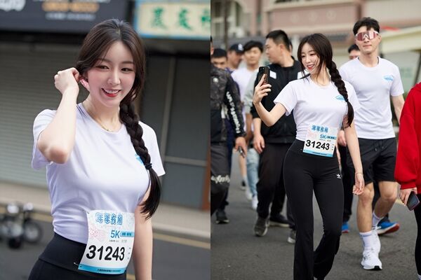 ▲▼安芝儇到澎湖參加馬拉松,超美畫面電暈大量粉絲。(圖/翻攝臉書/安芝儇)