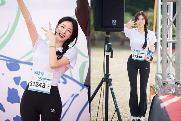 ▲▼安芝儇到澎湖參加馬拉松,超美畫面電暈大量粉絲。(圖/翻攝臉書/安芝儇)