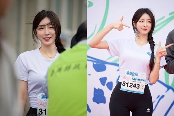 ▲▼安芝儇到澎湖參加馬拉松,超美畫面電暈大量粉絲。(圖/翻攝臉書/安芝儇)