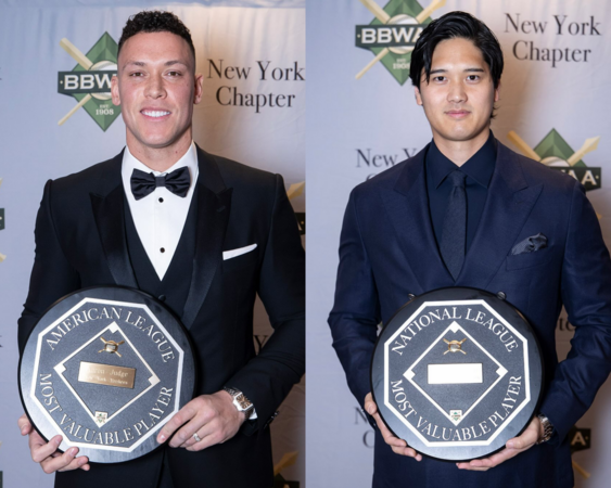 ▲賈吉、大谷翔平出席頒獎典禮。(圖/IG:MLB)