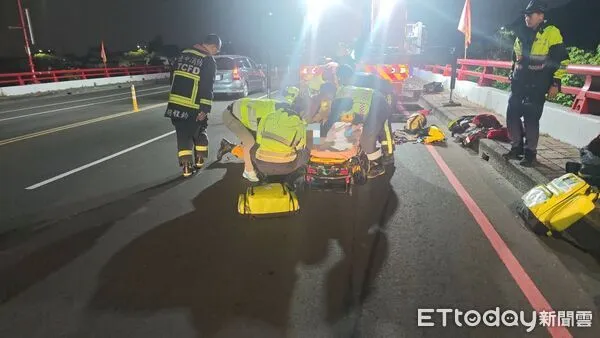 ▲台中太平區一名女子酒後被野狗追,失足墜橋送醫。(圖/記者鄧木卿翻攝)