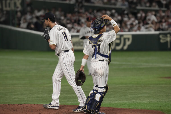 ▲2023年WBC決賽中與大谷翔平搭檔的捕手中村悠平。(圖/達志影像/美聯社)