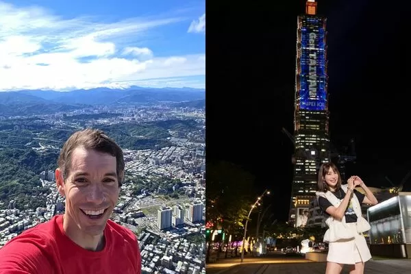 ▲▼霍諾德爬台北101險取消!賈永婕曝「備案內幕」。(圖/翻攝自Instagram/alexhonnold、janet_chia_)