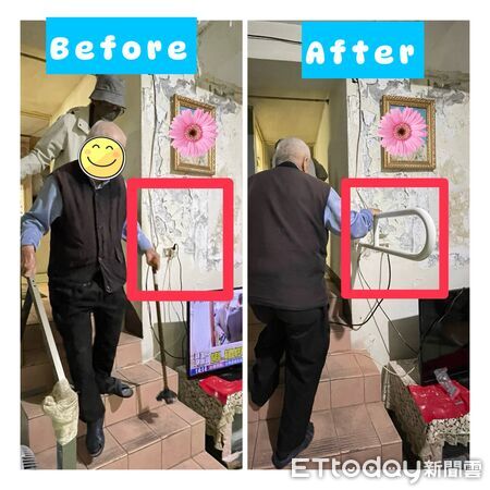 ▲▼ 笁樂種子基金公益協會免費安裝居家扶手,守護獨居長者安全 。(圖/嘉義縣政府提供)