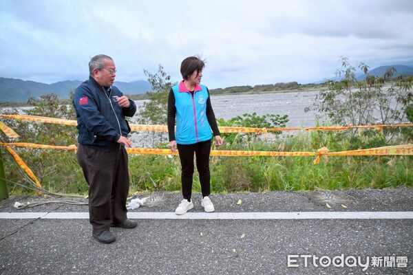 ▲▼自行車道護欄繩索遭剪斷破壞,4根固定鋼柱不翼而飛。(圖/吉安鄉公所提供,下同)