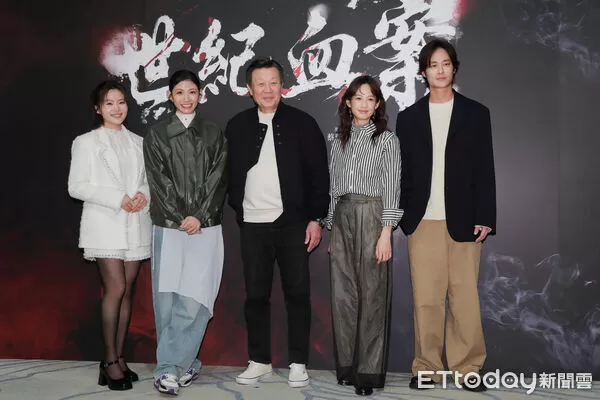 ▲▼《世紀血案》殺青記者會-楊小黎、李千那、寇世勳、簡嫚書、夏騰宏。(圖/記者周宸亘攝)