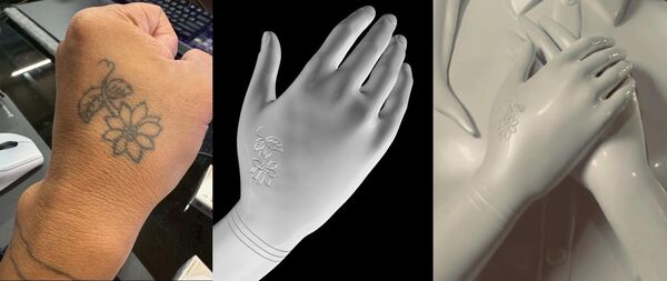 ▲大S手上刻的印記是和具俊曄愛的證明。(圖/翻攝自李承道臉書)