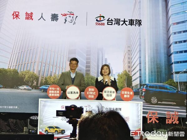 ▲55688集團董事長林村田(左)與保誠人壽總經理王慰慈共同啟動合作項目。(圖/記者張佩芬攝)