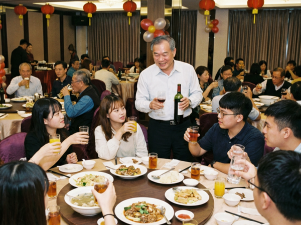 ▲▼有網友發現公司尾牙整桌八九年級都不喝酒,引發「年輕人是不是不喝酒了」討論。(AI協作圖/記者董美琪製作,經編輯審核)