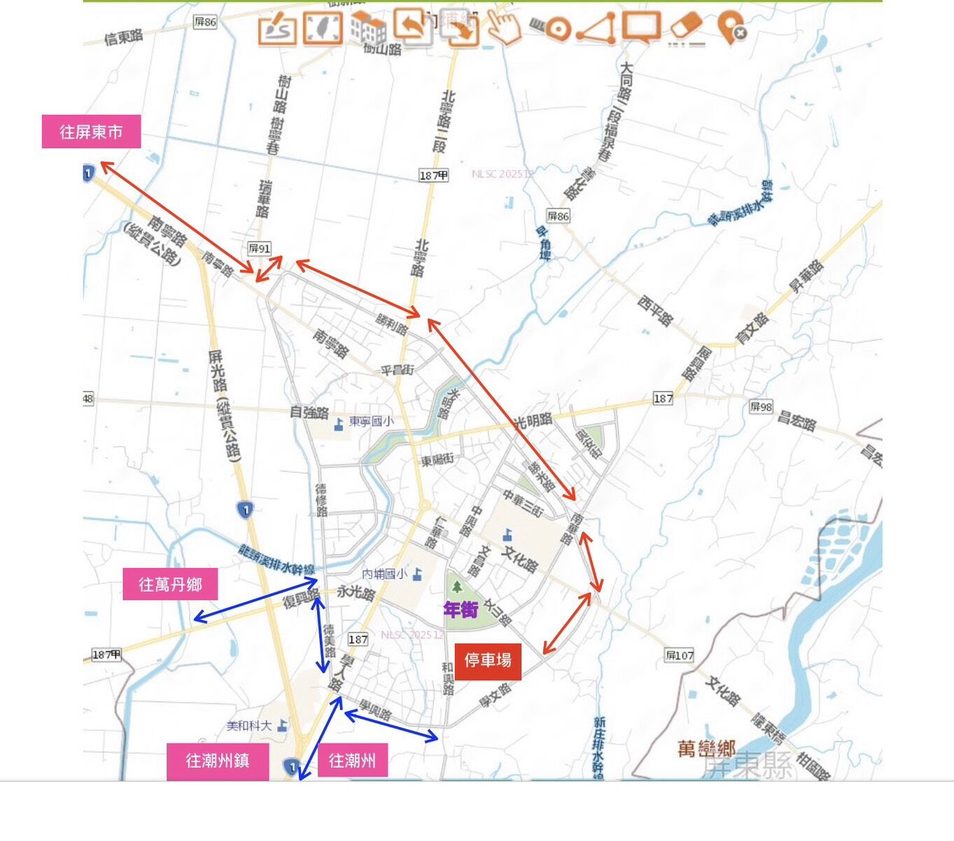 ▲內埔警方因應年街交通疏導作為。(圖/記者陳崑福翻攝)