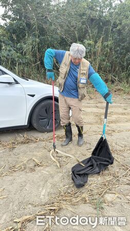 ▲台南市捕蜂捉蛇全年無休,由專業團隊到場處理蜂巢案件。(記者林東良翻攝,下同)