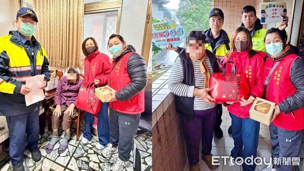 ▲春節前夕暖心行動 金山警攜手社福團體關懷獨老。(圖/記者郭世賢翻攝)