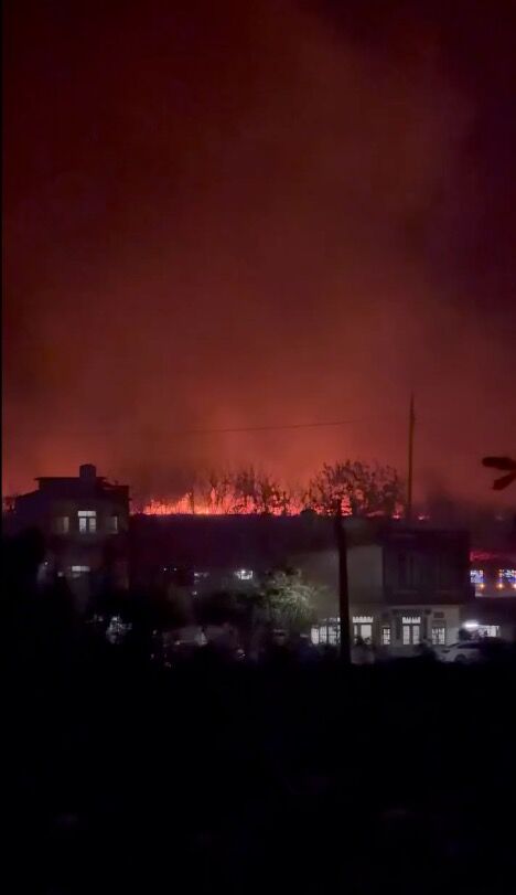 ▲▼苗栗西湖火燒山。(圖/翻攝Threads)