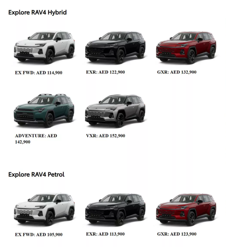 ▲6代RAV4於中東市場推出入門款汽油。(圖/翻攝自TOYOTA)