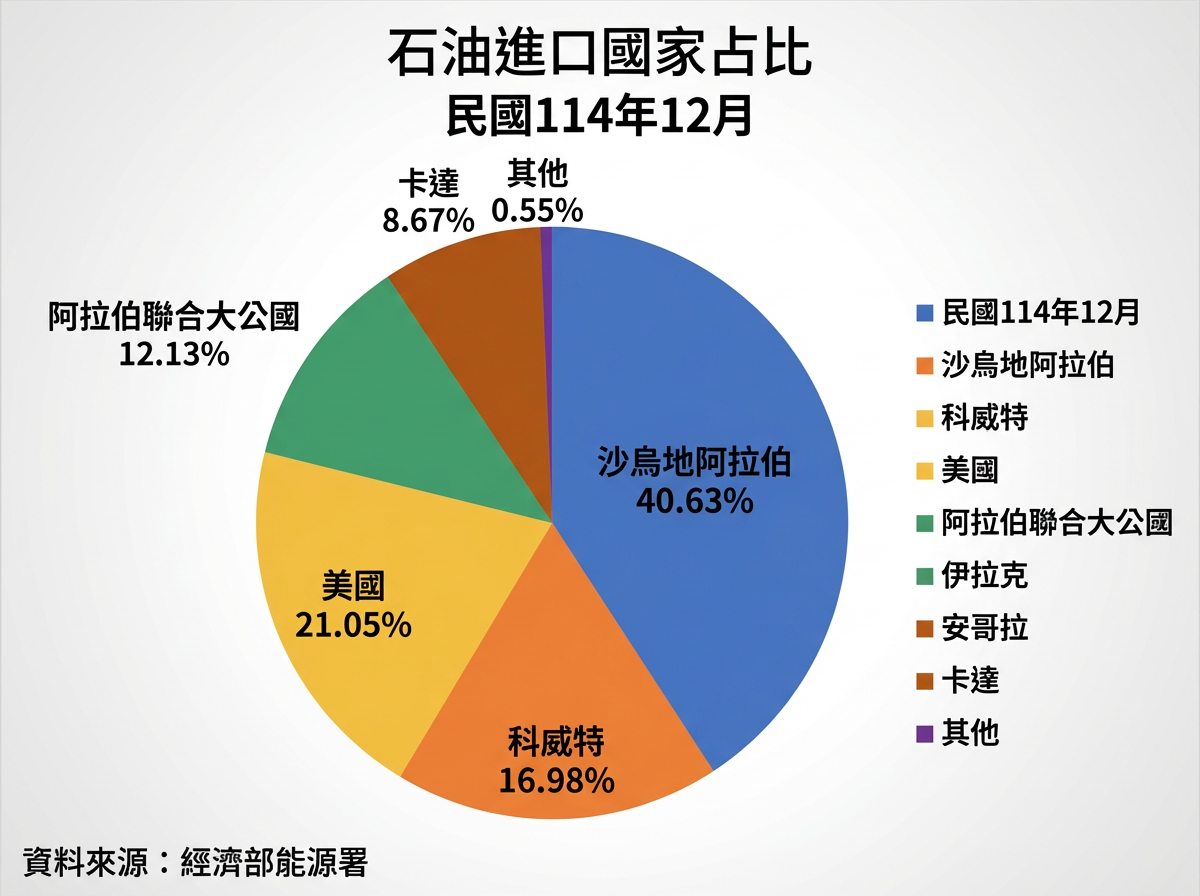▲▼石油、液化天然氣進口來源國概況。(AI協作圖/記者陳瑩欣製作,經編輯審核)