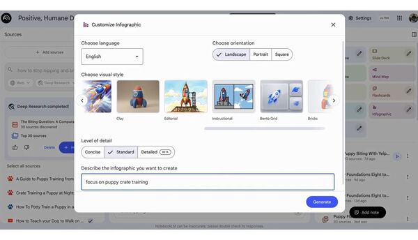 ▲ NotebookLM 推出資訊圖表自訂風格功能。(圖/官方X)