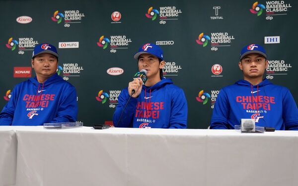 ▲中華隊記者會,徐若熙、曾豪駒、陳傑憲。(圖/中職提供)