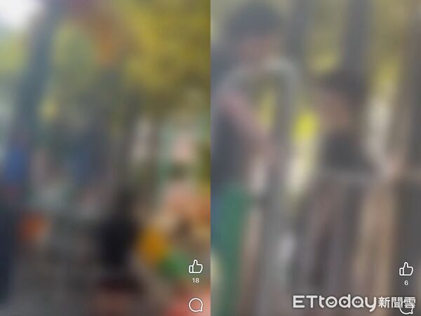 ▲陳姓男子站在遊樂器材上對著2名男童破口大罵。(圖/翻攝自爆料公社)