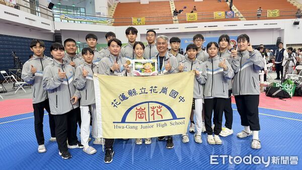 ▲花崗國中黃于恩勇奪國女組跆拳道對打44公斤級金牌。(圖/花蓮縣政府提供,下同)
