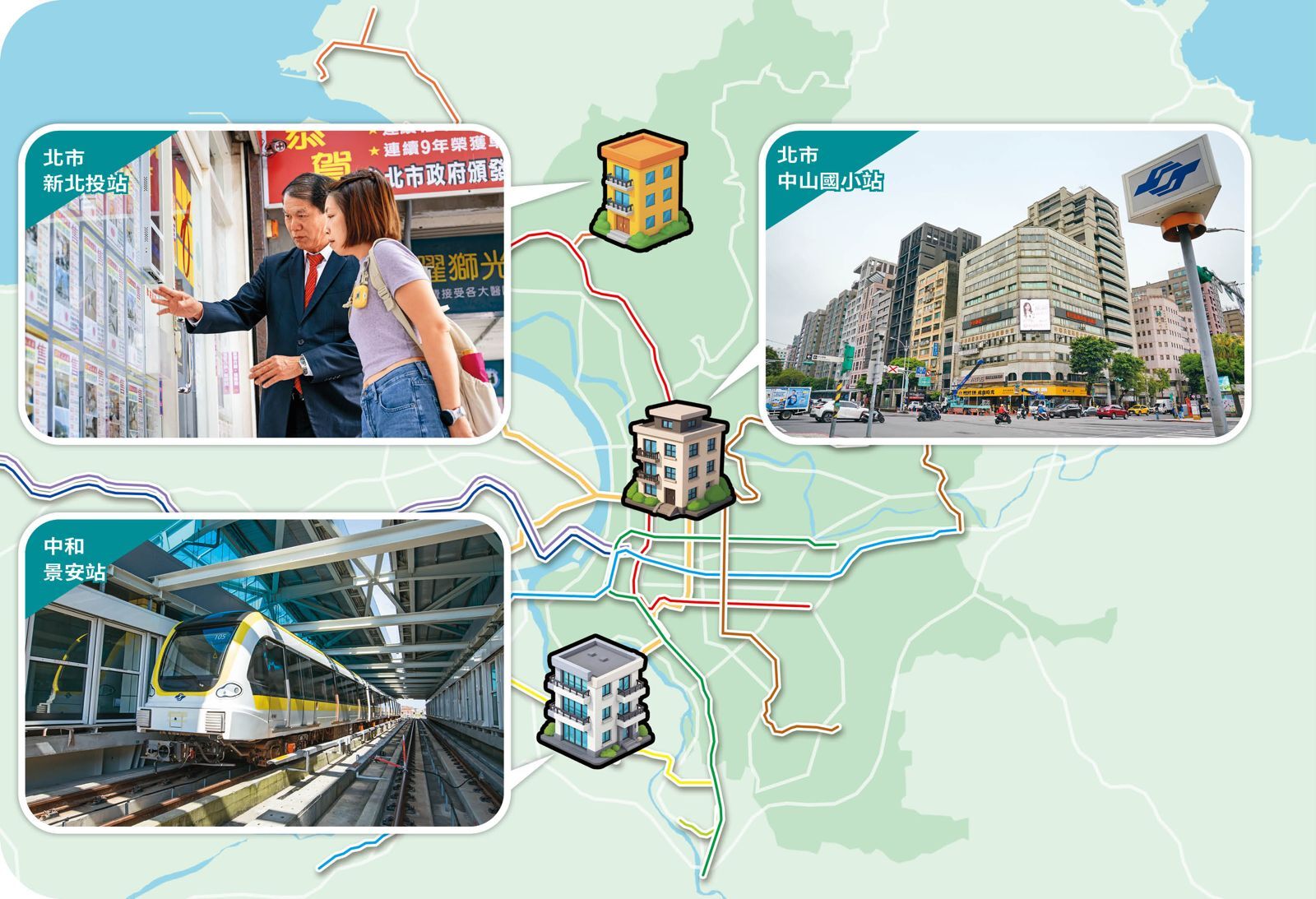 房市盤整之際,專家建議沿著捷運買房,尤其是雙北交易火熱的站點。