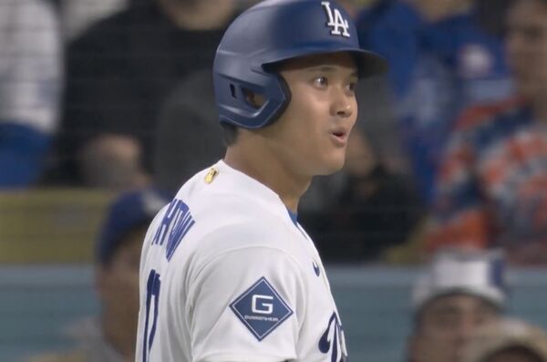 ▲ 大谷翔平連47場上壘延續,第4打席過程插曲不斷 。(圖/截自X)