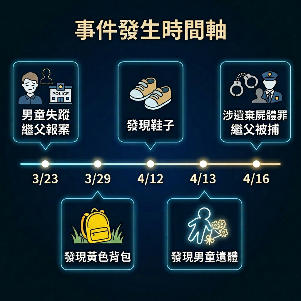 ▲▼京都男童棄屍案「24天時間軸一次看」。(AI協作圖/記者吳美依製作,經編輯審核)